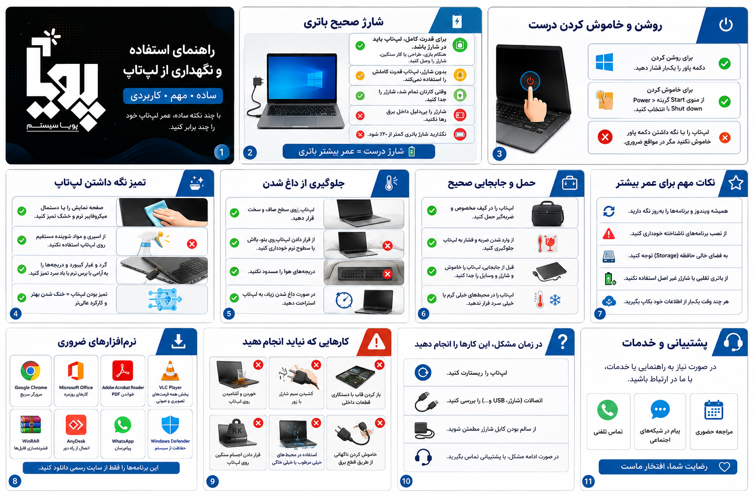 راهنمای ساده استفاده و نگهداری از لپ‌تاپ | ایسوس گیل