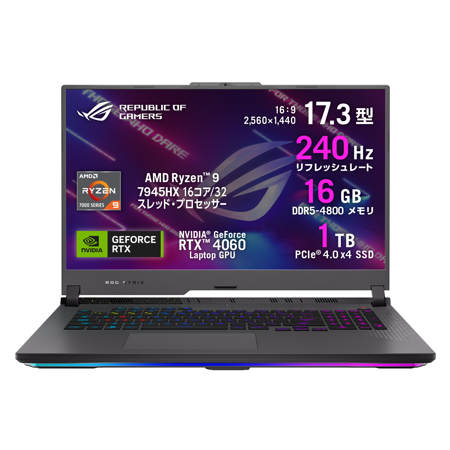 لپتاب ایسوس 17.3 اینچی مدل Asus ROG Strix G17 G713PV R9 7845HX 16 1SSD 8 RTX4060 FHD